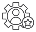 Employee skills Black Outline icon