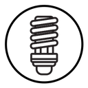 Energy efficiency light bulb icon
