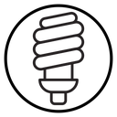Energy efficiency light bulb icon