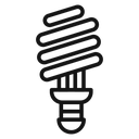 Energy efficiency light bulb Black Outline icon