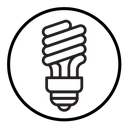 Energy efficiency light bulb icon