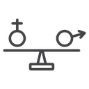 Equality Gender Scale Black Outline icon