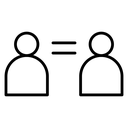 Equality Two People Sign icon