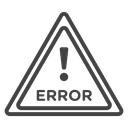 Error Triangle Label Black Outline icon