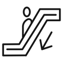 Escalator down Black Outline icon