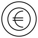Euro Black Outline icon