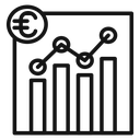 Euro chart Black Outline icon