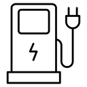 EV Charging Station Plug Black Outline icon