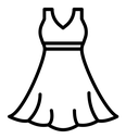 Evening dress black outline icon