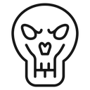 Evil skull Black Outline icon