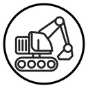 Excavator Black Outline icon