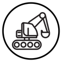 Excavator Black Outline icon