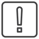 Exclamation Button Black Outline icon