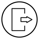 Exit Black Outline icon