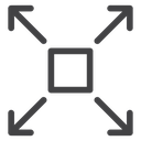 Expand Arrows Box Black Outline icon