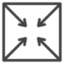 Expand Corner Arrows Black Outline icon
