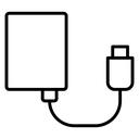 External hard drive Black Outline icon