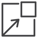 External Link Corner Black Outline icon