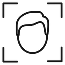 Face detection Black Outline icon