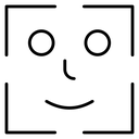 Face id Black Outline icon