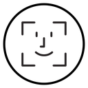 Face id Black Outline icon