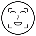 Face id Black Outline icon