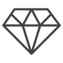 Faceted Diamond Gem Black Outline icon