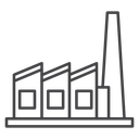 Factory Black Outline icon