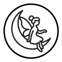 Fairy sitting on moon icon
