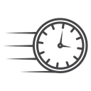 Fast Clock Lines Black Outline icon
