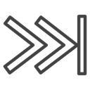 Fast Forward Black Outline icon