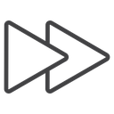 Fast Forward Joined Arrows Black Outline icon