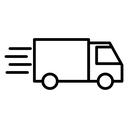 Fast shipping delivery truck icon