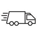 Fast shipping delivery truck icon