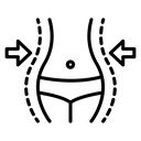 Fat and slim figure icon