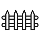 Fence Black Outline icon