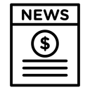 Financial News Dollar Black Outline icon