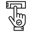 Finger authentication Black Outline icon