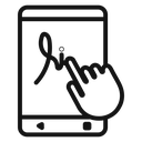 Finger confirms signature icon