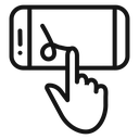 Finger confirms signature Black Outline icon