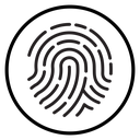 Fingerprint Black Outline icon