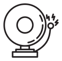 Fire alarm line Black Outline icon