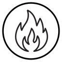 Fire flame Black Outline icon
