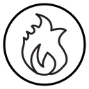 Fire Flame Circle Badge icon