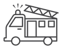 Fire truck Black Outline icon