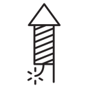 Fireworks rocket sign icon