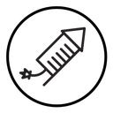 Fireworks rocket sign icon