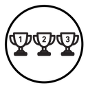 First second Third prize trophy cup icon