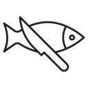 Fish and a knife icon