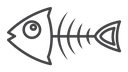 Fish bone Black Outline icon